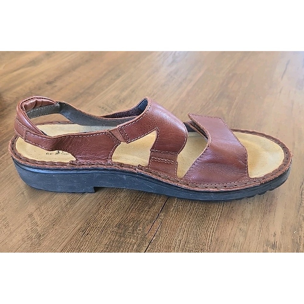 Naot Enid Sandals Open Toe Ankle Strap Brown Leather Womens EUR 39/US 8- 8.5 - Picture 5 of 15